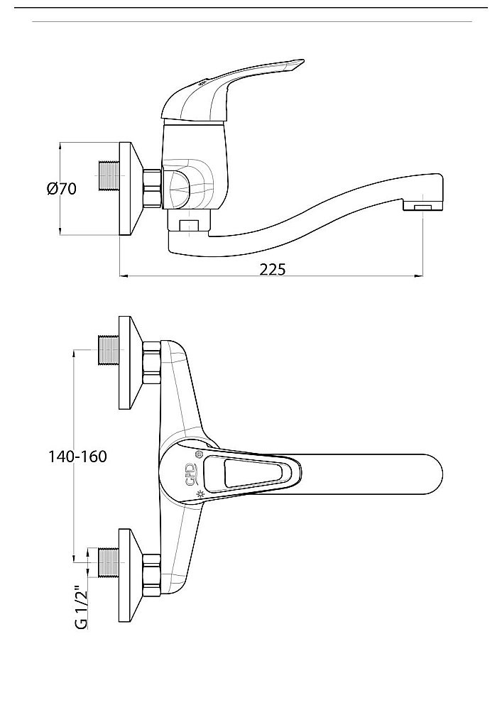 Смеситель для раковины GPD ADRIO MAL120 купить в интернет-магазине сантехники Sanbest