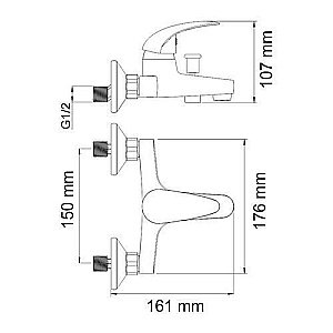 Смеситель для ванны WasserKRAFT Isen 2601 купить в интернет-магазине сантехники Sanbest