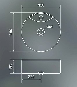 Раковина накладная Gid Esfera 46 N9008b 51104 белая купить в интернет-магазине Sanbest