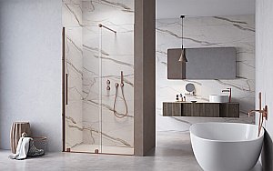 Душевая дверь Radaway Furo Brushed Copper DWJ 120 стекло прозраное/профиль брашированная медь купить в интернет-магазине Sanbest