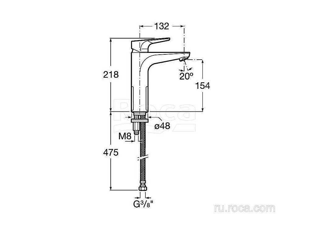 Смеситель для раковины Roca Atlas 5A3D90C00 купить в интернет-магазине сантехники Sanbest