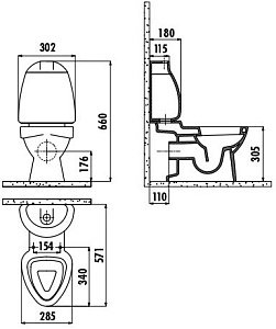 Унитаз напольный детский Creavit Cocuk CK310.0010-KC3041.00 белый, с бачком, с крышкой купить в интернет-магазине Sanbest