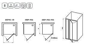Душевой уголок Ravak Supernova SDOP+PSS 90х80x185 профиль белый/стекло прозрачное купить в интернет-магазине Sanbest