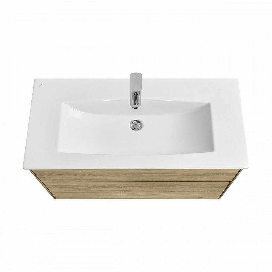 Тумба с раковиной Акватон Либерти 100 дуб эльвезия для ванной в интернет-магазине Sanbest