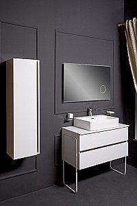 Тумба с раковиной и столешницей Armadi Art Vallessi 120 белая глянец для ванной в интернет-магазине Sanbest