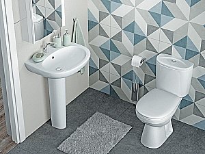 Унитаз-компакт Santek Анимо 1WH302132 с бачком, с крышкой купить в интернет-магазине Sanbest