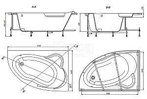 Ванна Roca Luna 170x115 купить в интернет-магазине Sanbest