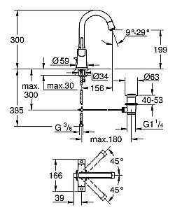 Смеситель для раковины Grohe Grandera 21107000 хром купить в интернет-магазине сантехники Sanbest