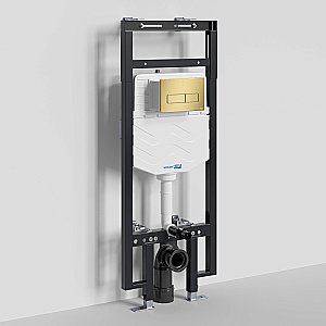 Инсталляция для унитаза WasserKraft Dinkel 58TLT.010.ME.MG03 с кнопкой матовое золото купить в интернет-магазине сантехники Sanbest
