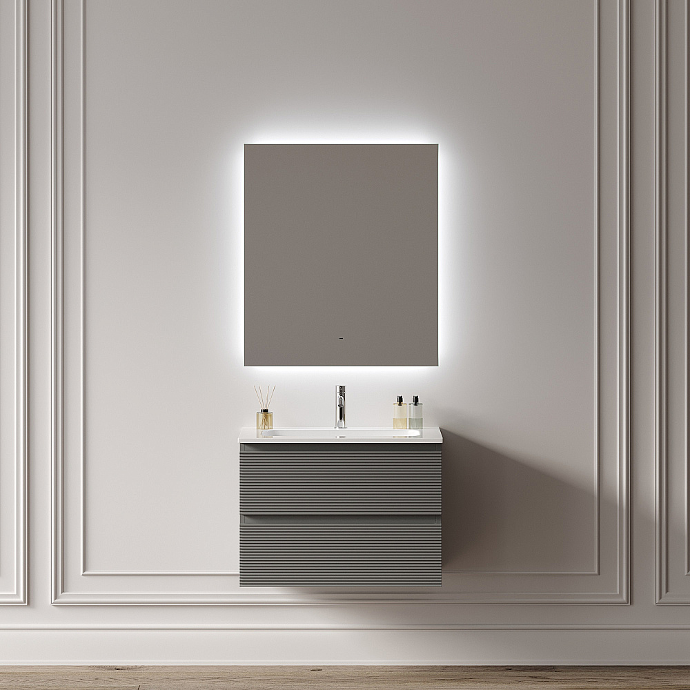 Зеркало с подсветкой Sancos Square 2.0 SQ2.800 80х70 в ванную от интернет-магазине сантехники Sanbest