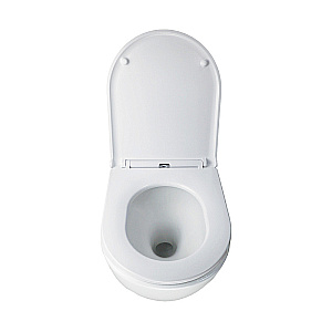 Унитаз подвесной Azario ADAGIO AZ-5177T-WHT белый, безободковый, с крышкой микролифт, слив торнадо купить в интернет-магазине Sanbest