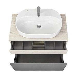 Тумба с раковиной Акватон Лофт Урбан 80 графит\орегон для ванной в интернет-магазине Sanbest