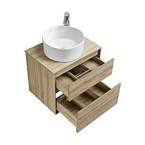 Тумба со столешницей Акватон Либерти 60 дуб эльвезия для ванной в интернет-магазине Sanbest