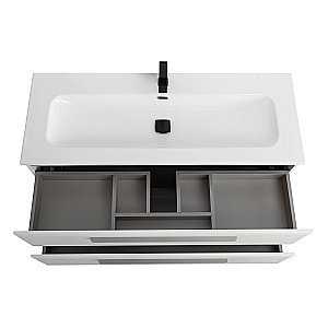 Тумба с раковиной Cezares ECO-CER-N 120 ECO-CER-N-1200-2C-SO-BL белая глянцевая для ванной в интернет-магазине Sanbest