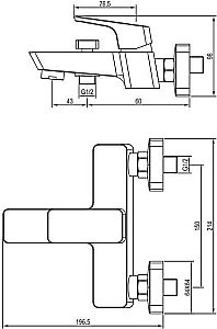 Смеситель для ванны с душем Aquanet Gotic AF440-20B купить в интернет-магазине сантехники Sanbest
