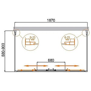 Душевой уголок Cezares Molveno 170x90 AH-2/2-170/90-C-GM-IV стекло прозрачное/профиль матовая оружейная сталь купить в интернет-магазине Sanbest