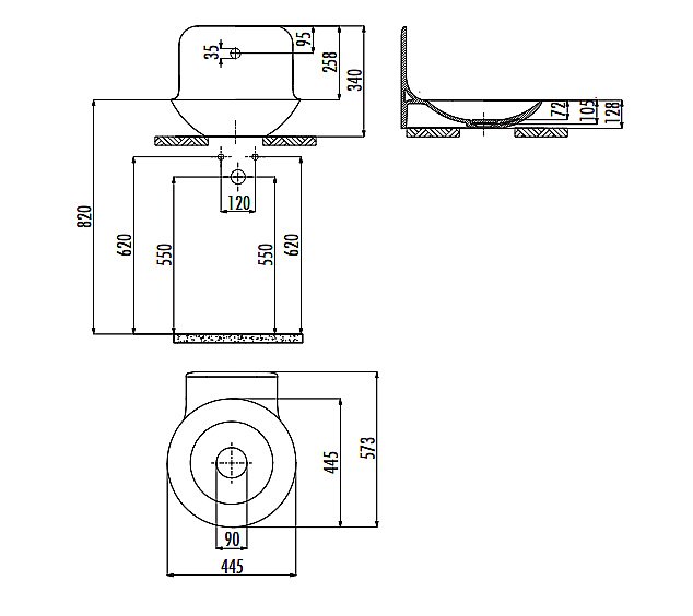 Раковина Creavit Foglia 44,5 FG045-0000 белая купить в интернет-магазине Sanbest