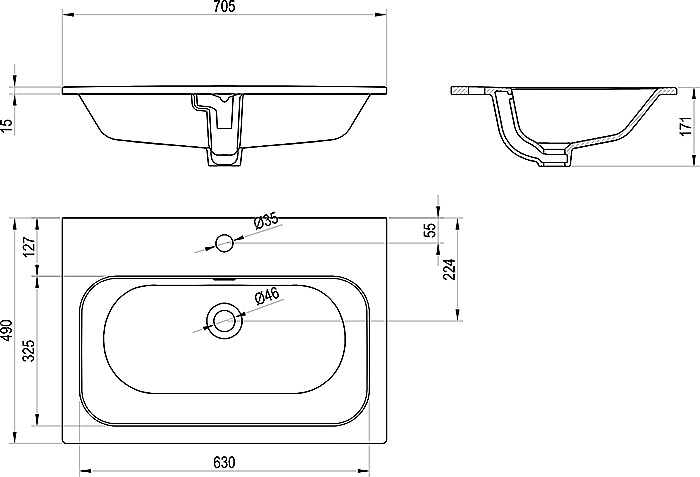 Раковина Ravak CHROME SLIM 70 XJX01170002 белый купить в интернет-магазине Sanbest