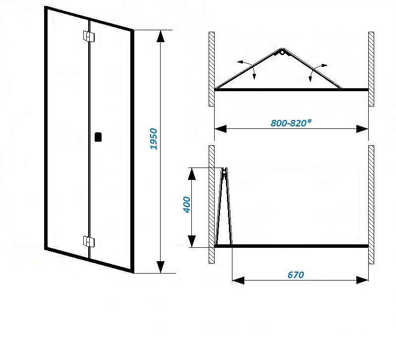 Душевая дверь CeruttiSpa Bella D81T 80 купить в интернет-магазине Sanbest