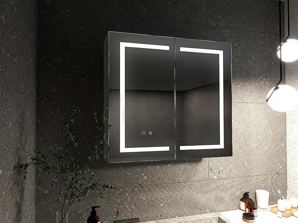 Зеркальный шкаф Aquqtek AQ7804-MLC 80х70 хром купить в интернет-магазине сантехники Sanbest