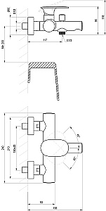 Смеситель для ванны Ravak Spring SG 022.20BL X070547 черный матовый купить в интернет-магазине сантехники Sanbest