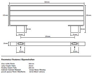 Полка для полотенец Bemeta Nero 135002180 купить в интернет-магазине сантехники Sanbest
