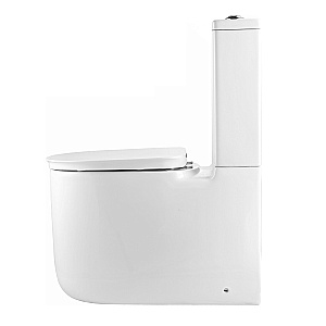 Напольный унитаз-компакт Black&White Gravity 7780WX безободковый, слив-торнадо, с крышкой микролифт, с бачком, белый глянцевый купить в интернет-магазине Sanbest