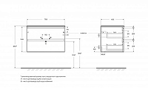 Тумба с раковиной BelBagno 75 KRAFT-750-2C-SO-GSO+CZR-8070-75 темно-серая матовая для ванной в интернет-магазине Sanbest