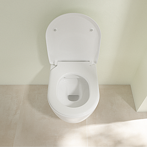 Унитаз подвесной Villeroy&Boch Avento 5656RS01 альпийский белый, с крышкой микролифт, безободковый купить в интернет-магазине Sanbest
