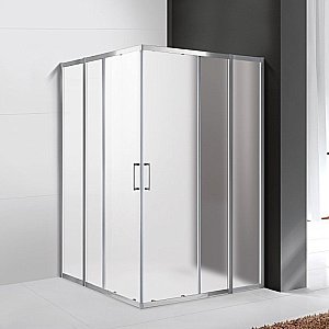 Душевой уголок Cezares Molveno 130x130 MOLVENO-A-22-100+30-P-Cr стекло рифленое матовое/профиль хром купить в интернет-магазине Sanbest
