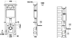 Унитаз подвесной WeltWasser MARBERG 410 + GELBACH 043 GL-WT + MAR 410 RD GL-WT белый глянцевый, безободковый, с крышкой микролифт, слив-торнадо, с инсталляцией и белой глянцевой кнопкой купить в интернет-магазине Sanbest