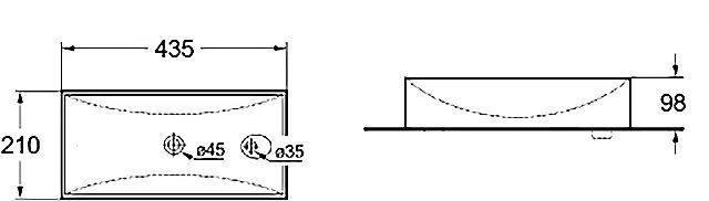 Раковина SantiLine 43,5 SL-2023L-R белая купить в интернет-магазине Sanbest