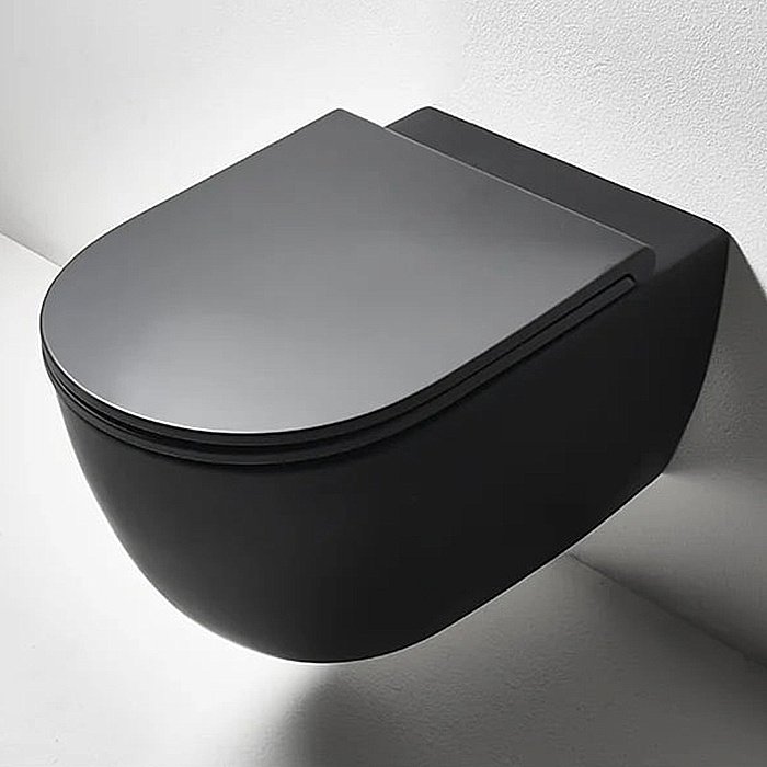 Унитаз подвесной Simas Trevi TRV18, безободковый, черный матовый купить в интернет-магазине Sanbest