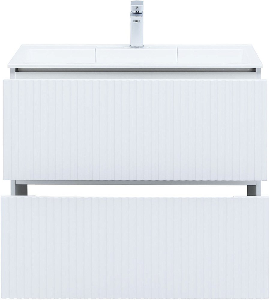 Тумба с раковиной Aquanet Джейн 80 белая матовая для ванной в интернет-магазине Sanbest