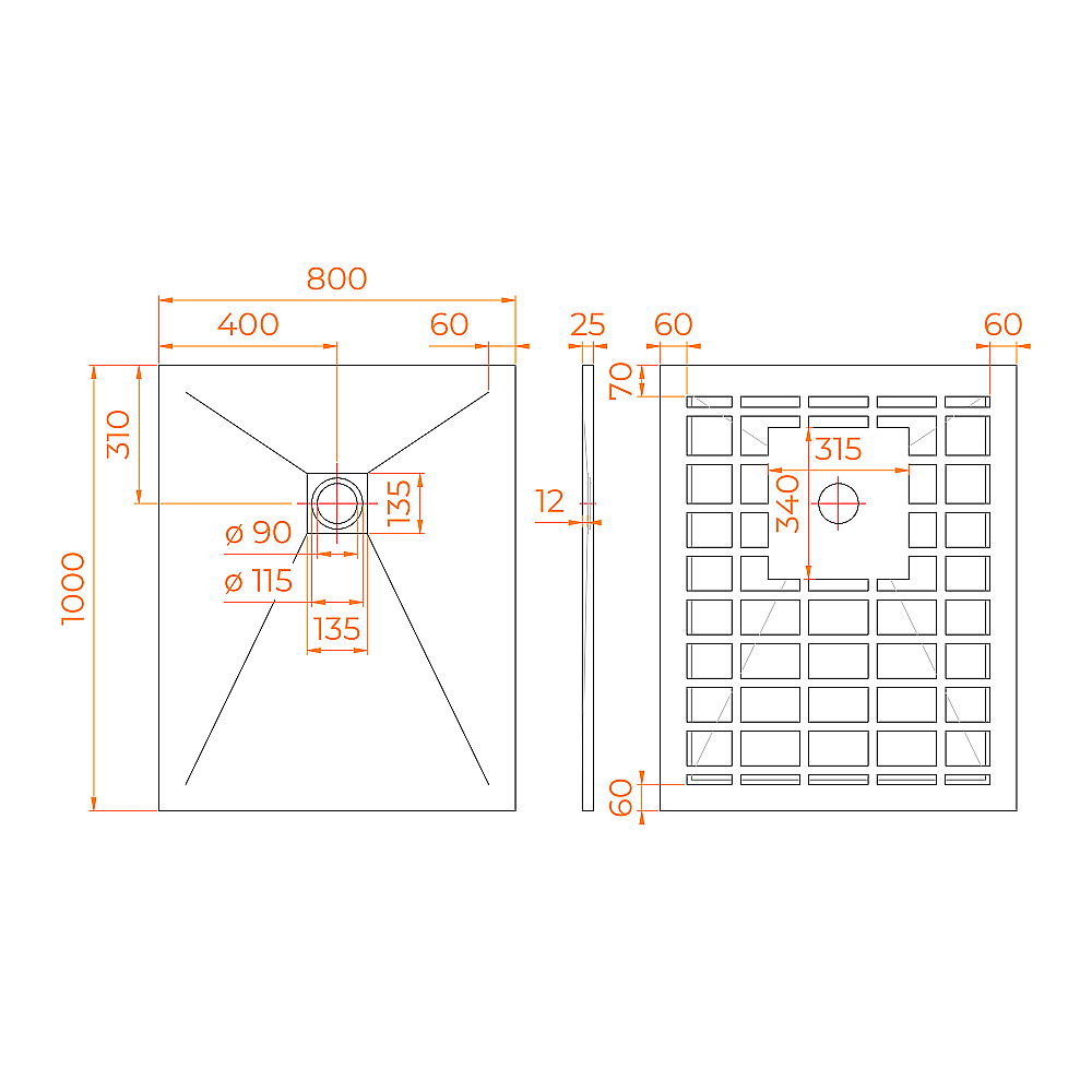 Душевой поддон RGW Stone Tray-W 14152810-01-11ST 80х100 белый купить в интернет-магазине Sanbest