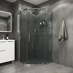 Душевой уголок Niagara Eco NG-1009-14D 90х90 профиль хром/стекло прозрачное купить в интернет-магазине Sanbest