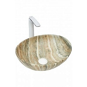 Раковина накладная WeltWasser WW ELBACH 3078 M804 41 бежевый мрамор купить в интернет-магазине Sanbest