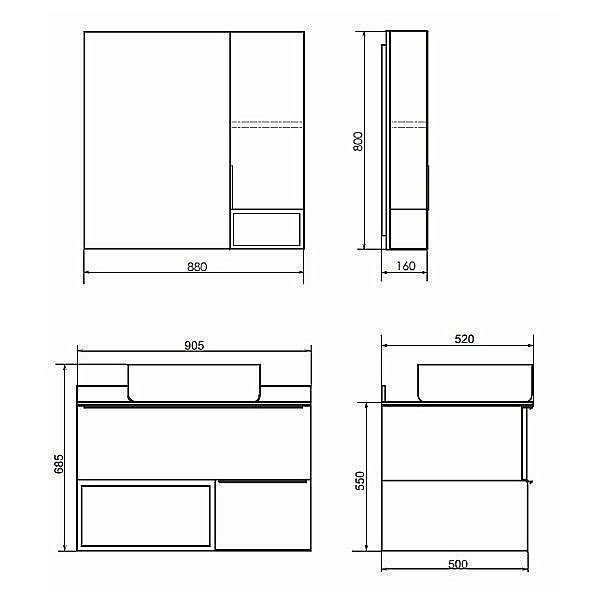 Зеркало со шкафом Comforty Штутгарт 90 в ванную от интернет-магазине сантехники Sanbest