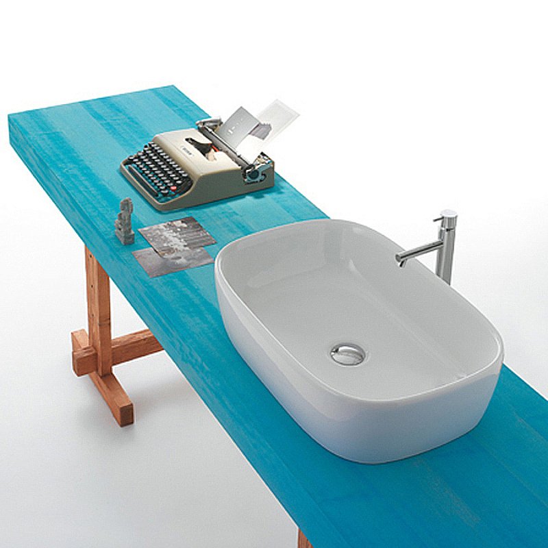 Раковина накладная Globo Genesis 55 GE044.BI*0 белая купить в интернет-магазине Sanbest