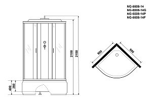 Душевая кабина Niagara Classic NG-6508-14P 90x90 купить в интернет-магазине Sanbest