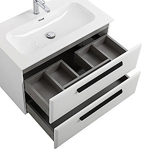 Тумба с раковиной Cezares ECO-CER-N 80 ECO-CER-N-800-2C-SO-BO белая матовая для ванной в интернет-магазине Sanbest