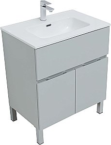 Тумба с раковиной Aquanet Алвита New 303899 70 серый для ванной в интернет-магазине Sanbest
