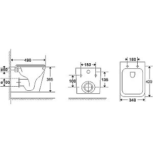 Унитаз с инсталляцией BAMBERG 460+GELBACH 043 MT-BL+BAMBERG WT черный матовый/кнопка белая, безободковый, с крышкой микролифт, слив торнадо купить в интернет-магазине Sanbest