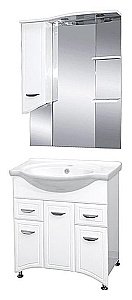 Зеркало со шкафом Misty Дрея 82,5 белый в ванную от интернет-магазине сантехники Sanbest