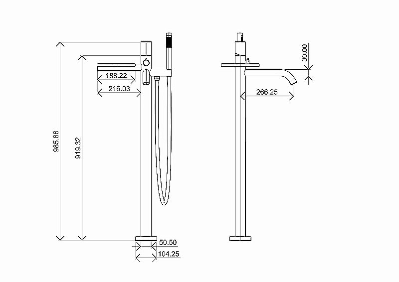 Смеситель для ванны Boheme Stick 129-WG.2 белый/золото купить в интернет-магазине сантехники Sanbest
