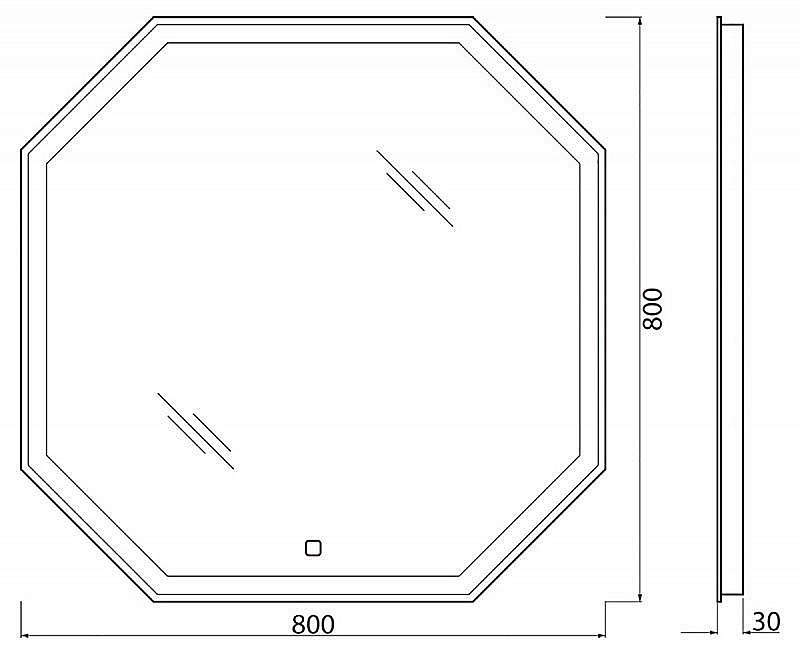 Зеркало с LED-подсветкой и подогревом BelBagno OTT WARM 80 в ванную от интернет-магазине сантехники Sanbest