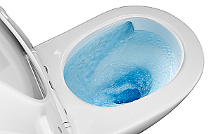 Унитаз напольный Azario Berton AZ-6093 белый, безободковый, с бачком, с крышкой микролифт, слив торнадо купить в интернет-магазине Sanbest