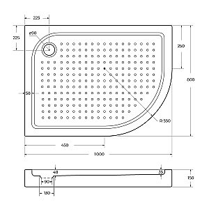 Душевой поддон Belbagno TRAY-BB-RH-100/80-550-15-W 100х80 белый купить в интернет-магазине Sanbest