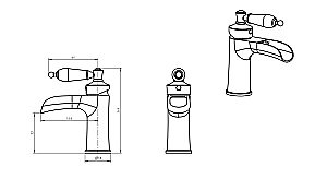 Смеситель для раковины Boheme Vogue 221-SW хром/ручка черная Swarovski купить в интернет-магазине сантехники Sanbest