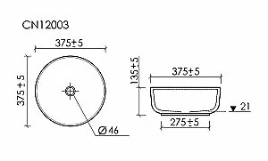 Раковина Sancos Taycan 37,5 CN12003MB черная матовая купить в интернет-магазине Sanbest